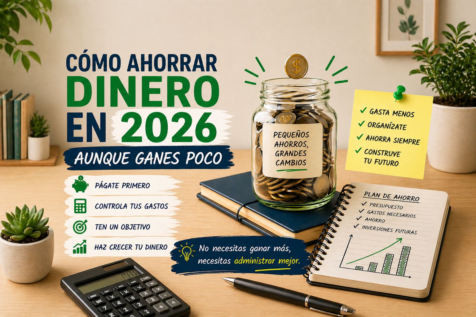 CÓMO AHORRAR DINERO EN 2026 AUNQUE GANES POCO
