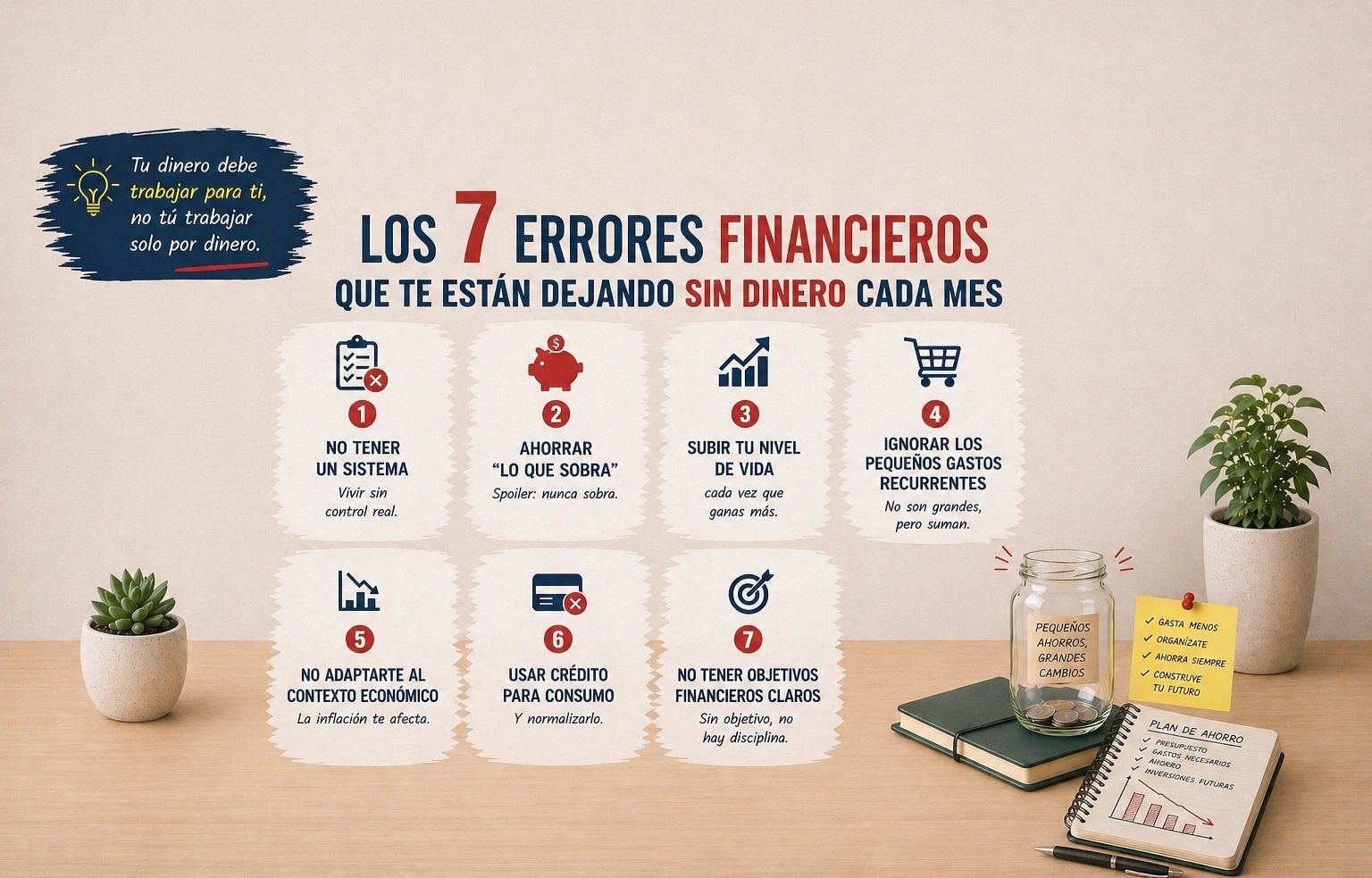 LOS 7 ERRORES FINANCIEROS QUE TE ESTÁN DEJANDO SIN DINERO CADA MES