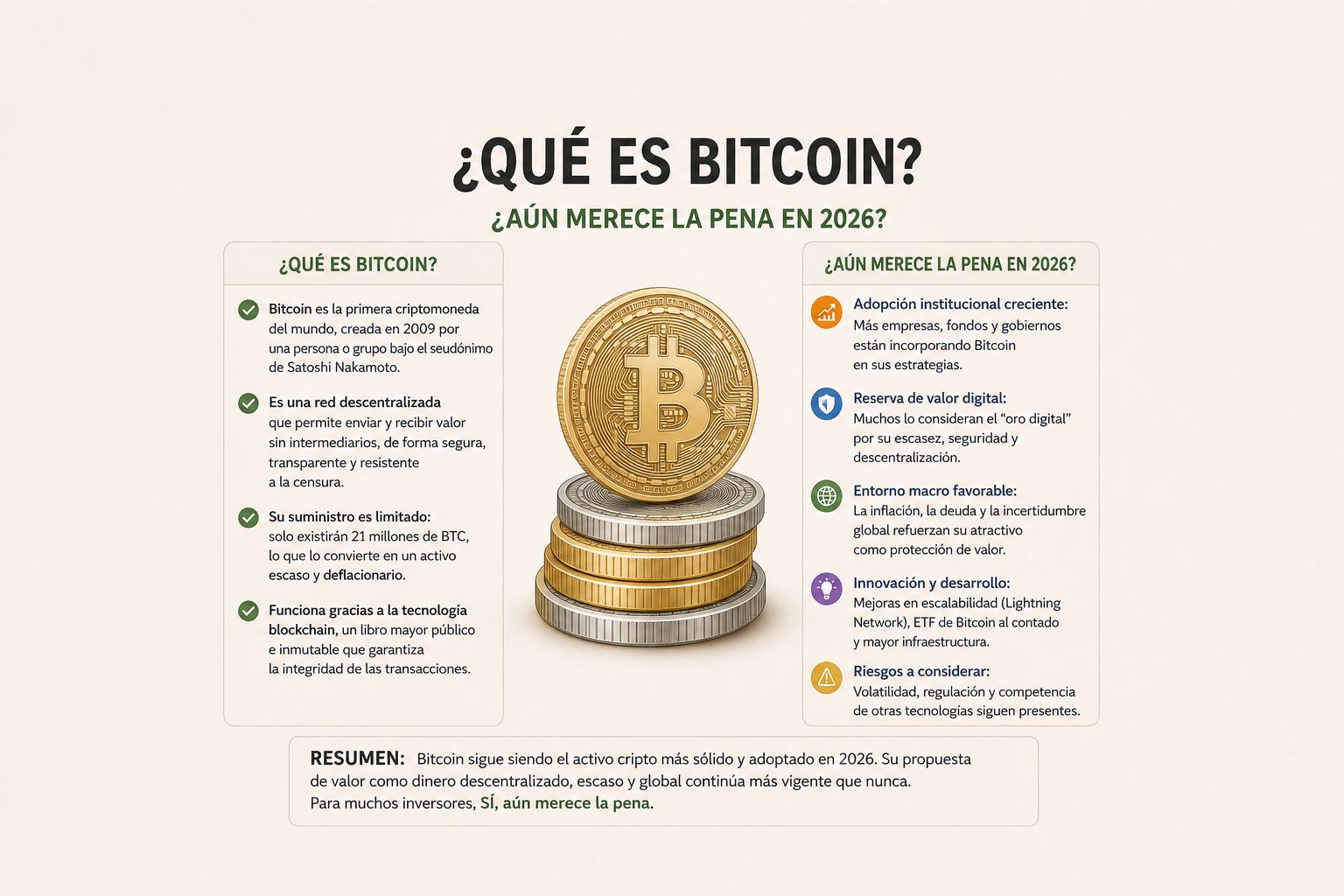 QUÉ ES BITCOIN Y SI AÚN MERECE LA PENA EN 2026