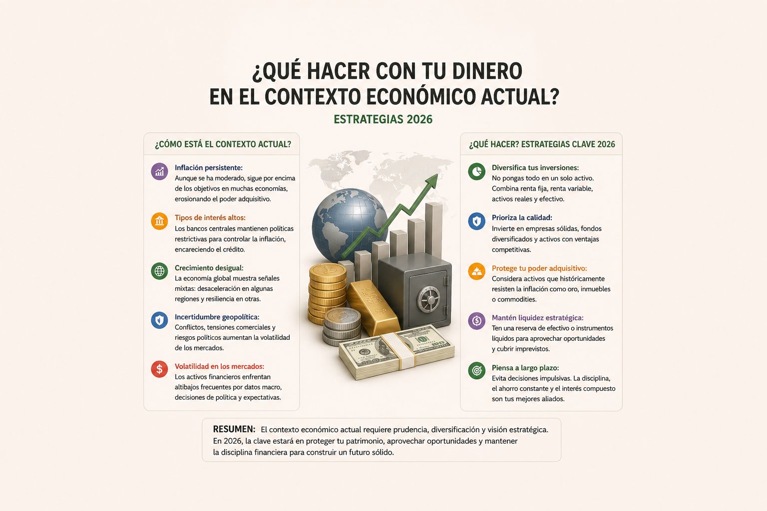 QUÉ HACER CON TU DINERO EN EL CONTEXTO ECONÓMICO ACTUAL (Estrategias 2026)