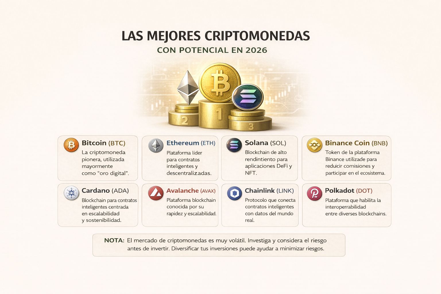LAS MEJORES CRIPTOMONEDAS CON POTENCIAL EN 2026 ( Análisis realista)